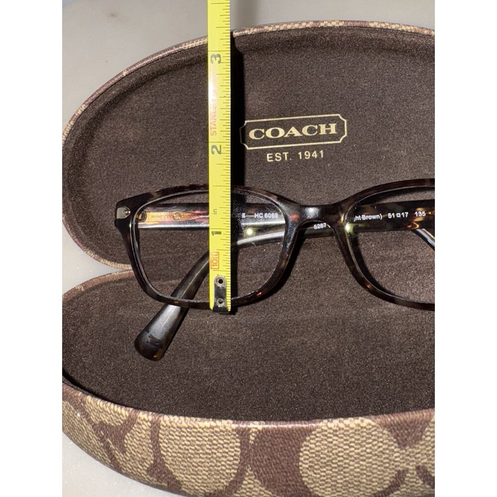 Coach Eyeglasses HC 6065 5287 Confetti Light Brown 51-17-135 Prescrip Case - Picture 8 of 8